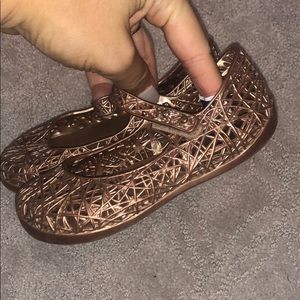 Mini Melissa rose gold shoes